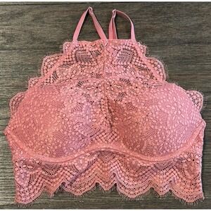 Victoria Secret Pink Size S (AA-C) Push-Up Lace Pullover High Neck Bra Bralette